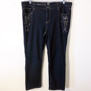 W62 Signature Straight Leg Jean with Jeweled Hips